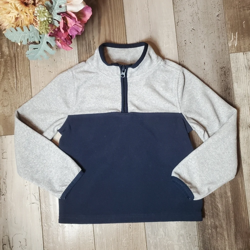 OshKosh B'gosh Toddler Colorblock Microfleece Cozie Size 5T Navy Blue & Grey